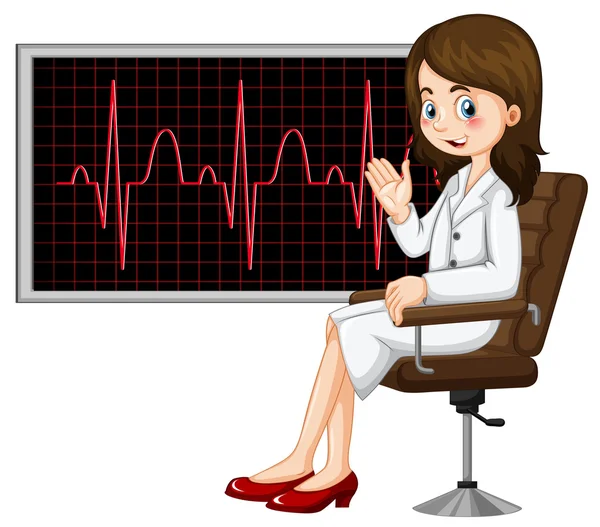 Médico e gráfico eletrônico —  Vetores de Stock