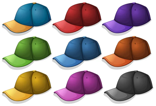 Caps in different colors — Stock Vector