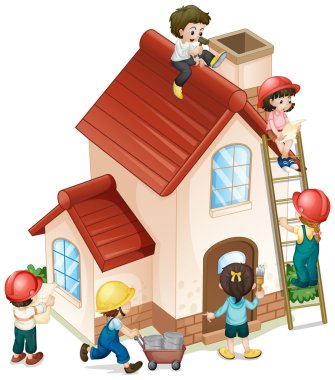 İnsanlar bina ve ev Boyama