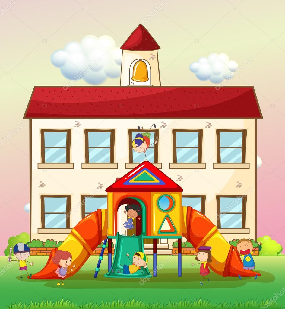 children playing slide at school illustration vector by interactimages - Images Of Children Playing At School children playing slide at school illustration vector by interactimages - Images Of Children Playing At School