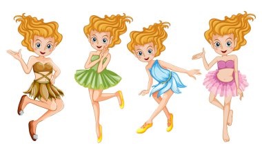 Gülümseyerek dört güzel periler