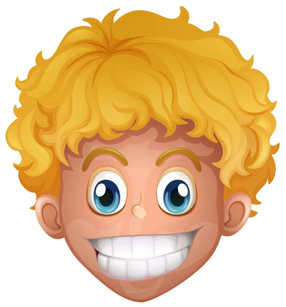 Junge mit blonden Haaren lächelt — Stockvektor