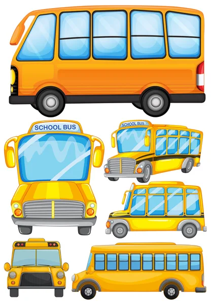 Diseño diferente del autobús escolar — Vector de stock