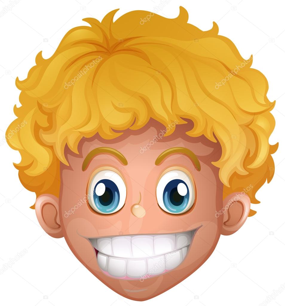 Download Boy with blond hair smiling — Stock Vector © interactimages #124489214