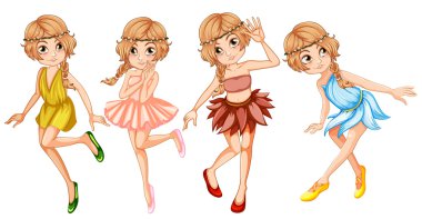 Güzel kıyafet dört periler