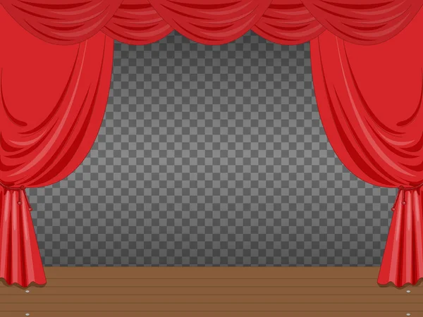 赤いカーテンで空のステージイラスト透明イラスト — ストックベクタ