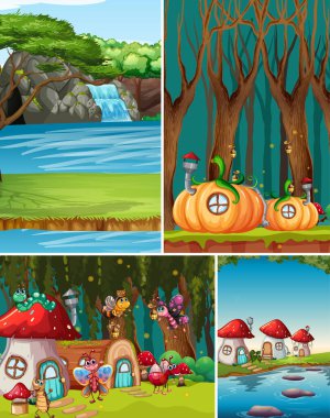 Peri masalı, su düşüşü sahnesi ve fantezi evlerinde güzel perilerin olduğu altı farklı fantezi dünyası.