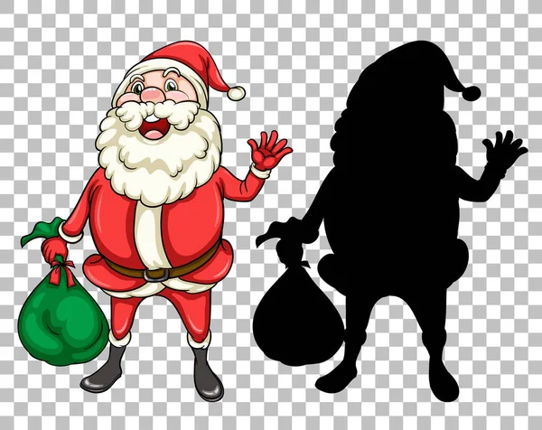 Kerstman Houden Geschenk Zak Illustratie — Stockvector