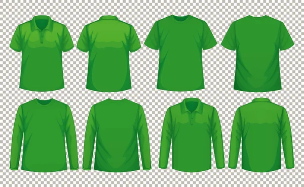 Set Different Types Shirt Same Color Illustration — Stock Vector