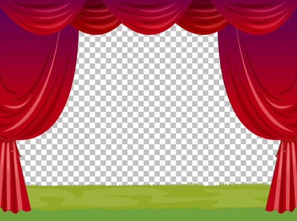 赤いカーテンで空のステージイラスト透明イラスト — ストックベクタ