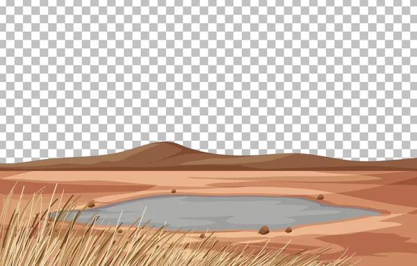 Paisaje Seco Sobre Fondo Transparente Ilustración — Vector de stock