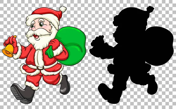 Santa Trägt Geschenktüte Illustration — Stockvektor