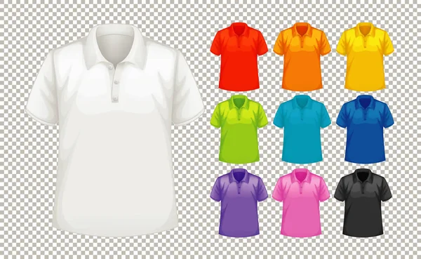 Conjunto Diferentes Tipos Camisa Diferentes Ilustraciones Color — Vector de stock