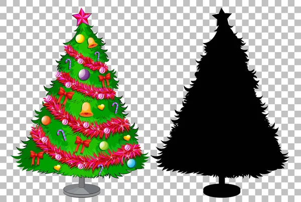 Set Kerstbomen Transparante Achtergrond Illustratie — Stockvector