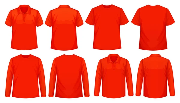 Set Different Types Shirt Same Color Illustration — Stock Vector
