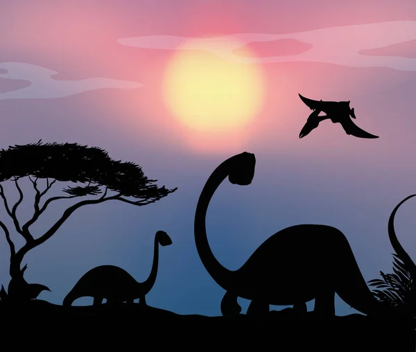 Dinosaur Nature Background Illustration — Stock Vector
