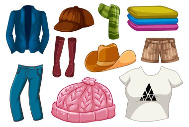 Beyaz arkaplan resimlerinde moda kıyafetleri ve aksesuarları