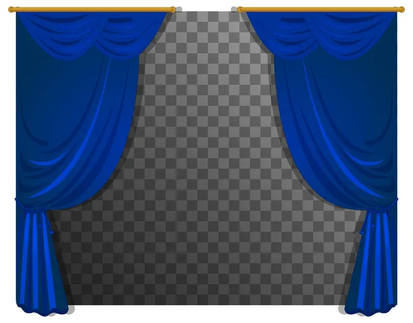 Blue Curtains Transparent Background Illustration — Stock Vector