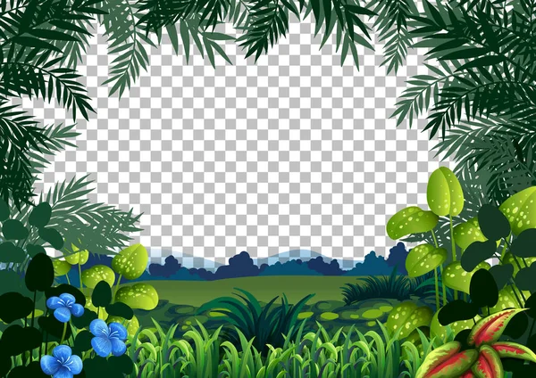 Blank Nature Scene Landscape Transparent Background Illustration — Stock Vector