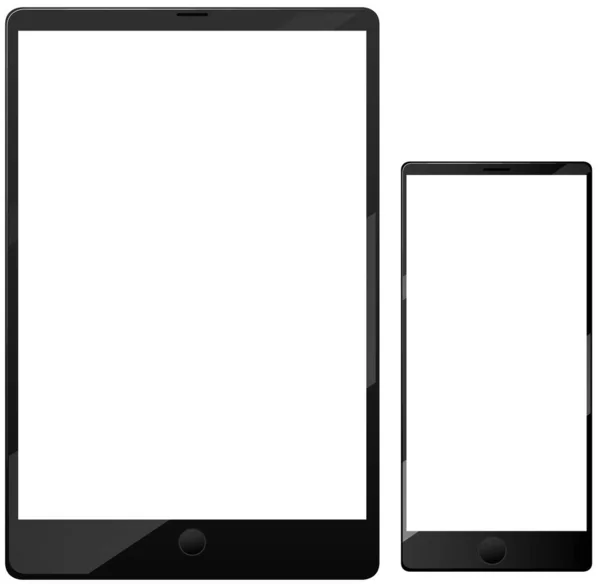 Schermo Vuoto Smartphone Tablet Icona Isolato Sfondo Bianco Illustrazione — Vettoriale Stock