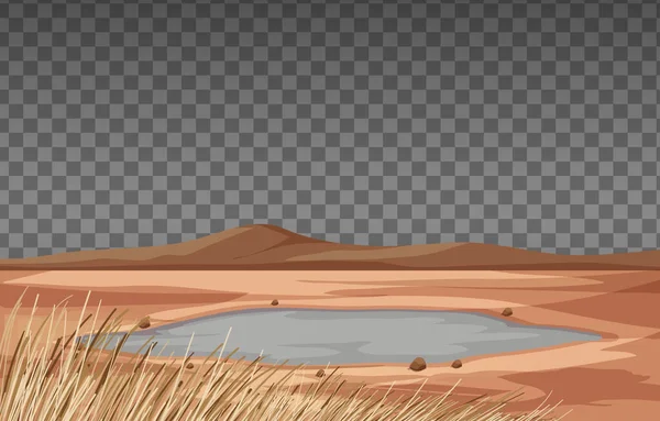 Paisaje Seco Sobre Fondo Transparente Ilustración — Vector de stock