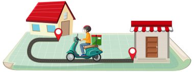 Beyaz arkaplan illüstrasyonunda izole dağıtım simgesi