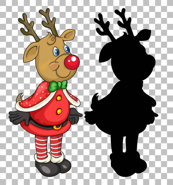 Xmas Cervo Desenho Animado Personagem Ilustração — Vetor de Stock