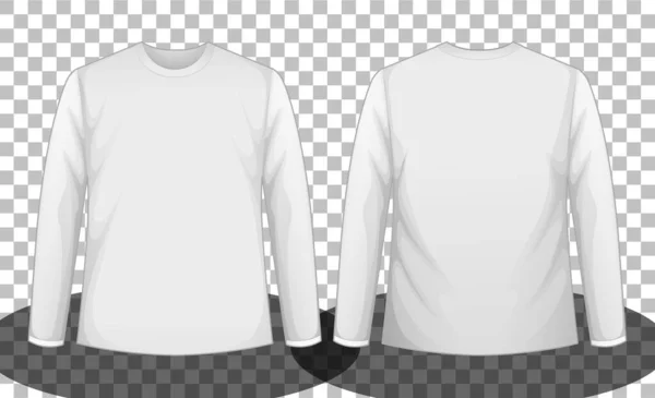 White Long Sleeve Shirt Front Back Side Illustration — Stock Vector