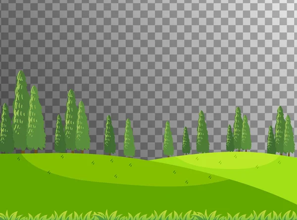 Paisaje Escena Del Parque Natural Blanco Sobre Fondo Transparente Ilustración — Vector de stock