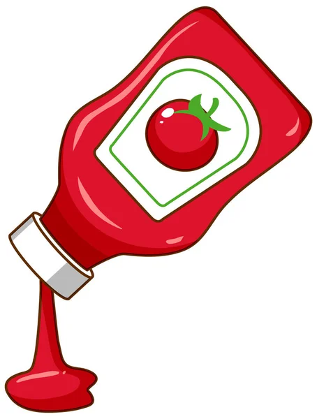 Ketchup Flaska Vit Bakgrund Illustration — Stock vektor