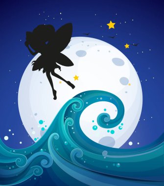 Doğa sahnesindeki peri karakterleri.