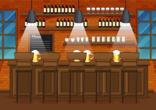Pub Restaurant Illustration Scène Fond — Image vectorielle
