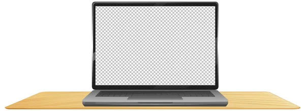 空の背景画面のイラスト付きノートパソコン — ストックベクタ