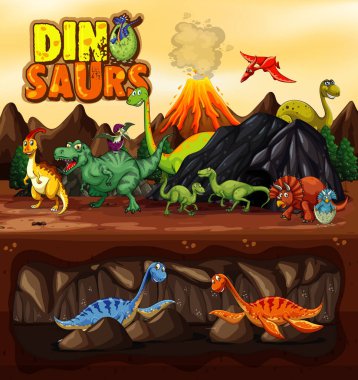 Dinozorlar doğadaki çizgi film karakteri.