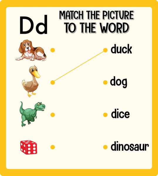 Přizpůsobit Obrázek Slovnímu Listu Pro Ilustraci Dětí — Stockový vektor