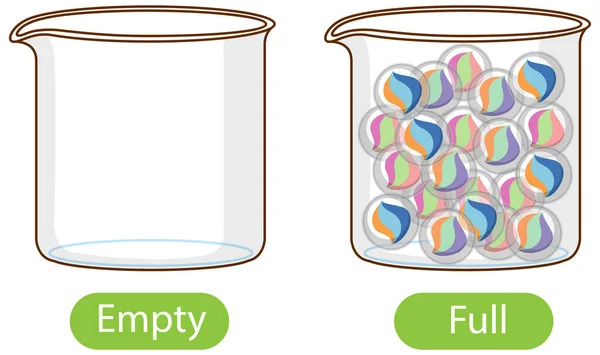 Palavras Opostas Com Ilustração Vazia Completa —  Vetores de Stock