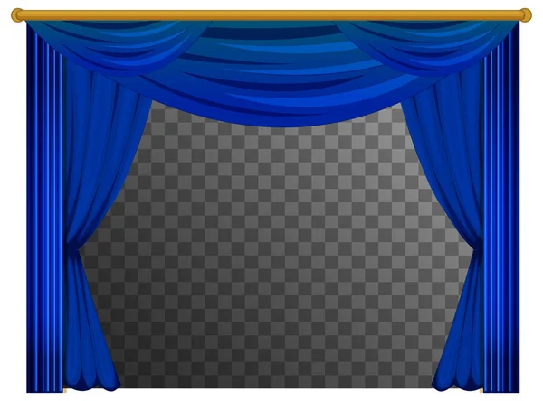 Blue Curtains Transparent Background Illustration — Stock Vector