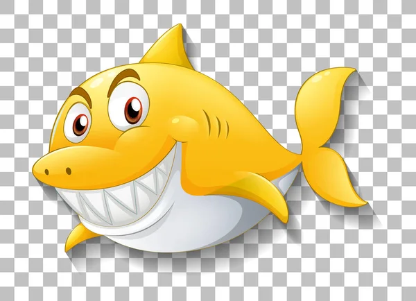 Tubarão Sorrindo Personagem Desenho Animado Fundo Transparente Ilustração —  Vetores de Stock