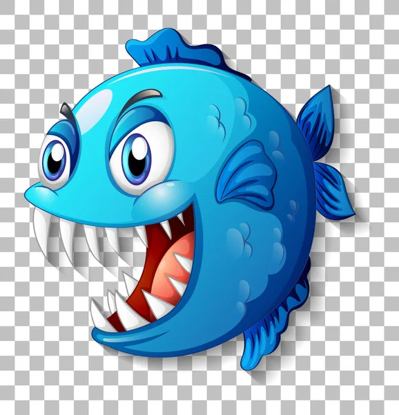 Exotic Fish Big Eyes Cartoon Character Transparent Background Illustration — Stock Vector