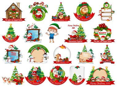 Beyaz arkaplan resimlerinde izole edilmiş boş Noel kartı şablonu