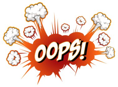 Ups metin illüstrasyonlu komik konuşma balonu