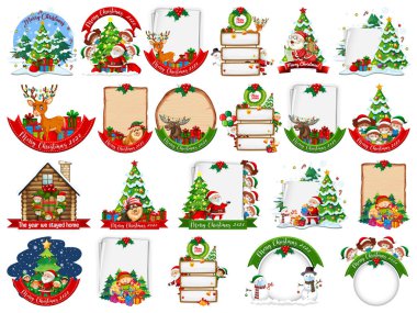 Beyaz arkaplan resimlerinde izole edilmiş boş Noel kartı şablonu