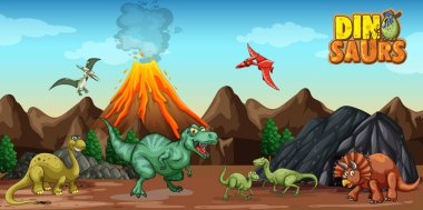 Dinozorlar doğadaki çizgi film karakteri.
