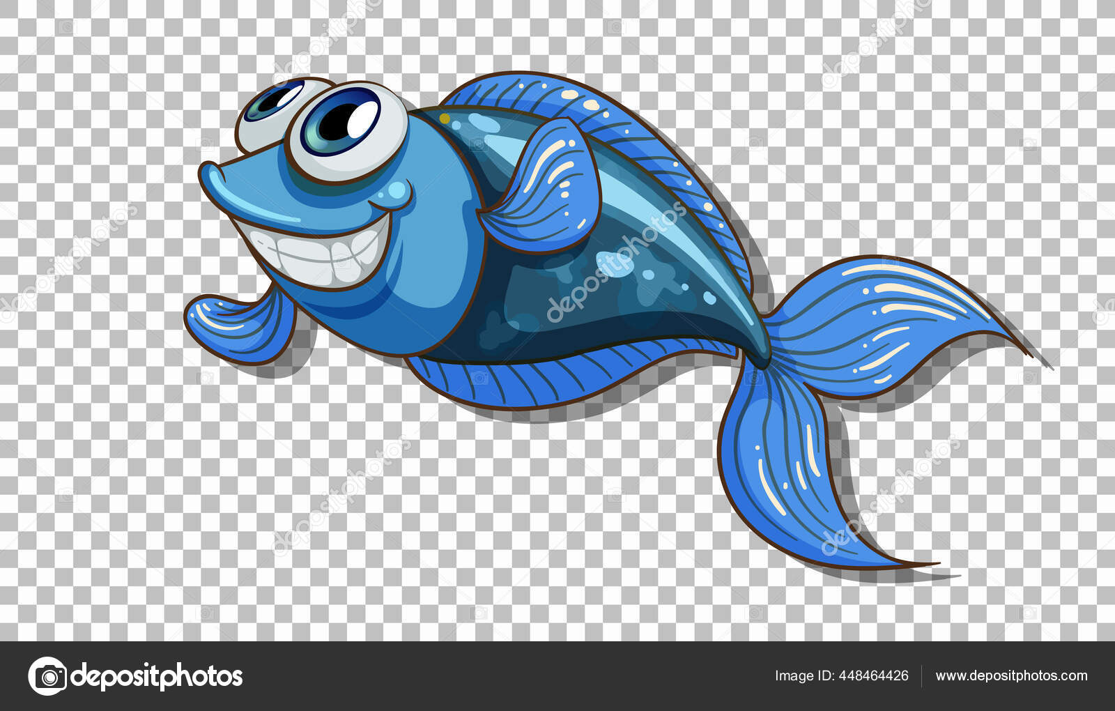 Fish Cartoon Character Isolated Transparent Background Illustration Stock  Vector Image by ©interactimages #448464426