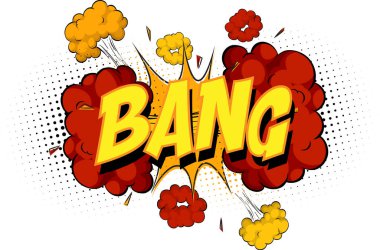 Word Bang çizgi roman bulutu patlaması arkaplan illüstrasyonu