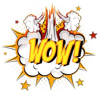 Word Wow çizgi roman bulutu patlaması arkaplan çizimi