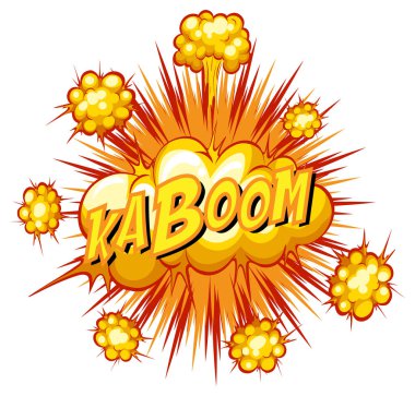 Kaboom metin illüstrasyonlu komik konuşma balonu