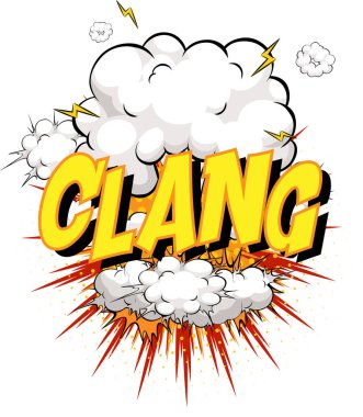 Komik bulut patlaması arkaplan illüstrasyonu hakkında kelime tıngırtısı