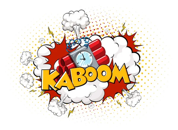 Burbuja Habla Cómica Con Ilustración Texto Kaboom — Vector de stock