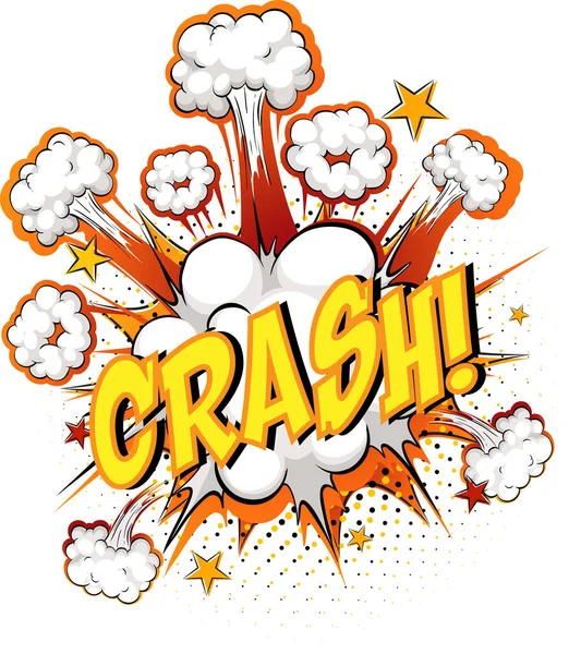 Word Crash Auf Comic Wolke Explosion Hintergrund Illustration — Stockvektor